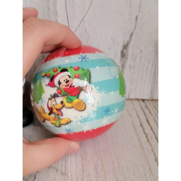 Disney Mickey Mouse Santa goofy minnie Donald ball ornament Xmas set - Picture 6 of 8